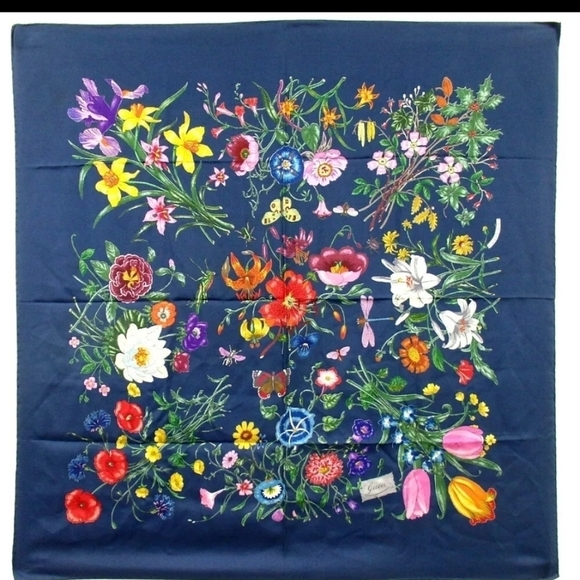 Gucci Accessories - Gucci Floral Silk Scarf